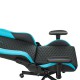 Кресло геймерское Бюрократ Knight Neon экокожа черный/голубой соты