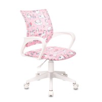 Кресло детское Бюрократ BUROKIDS 1 W ткань розовый единороги