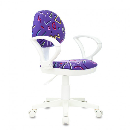 Кресло детское Бюрократ KD-3/WH/ARM ткань фиолетовый