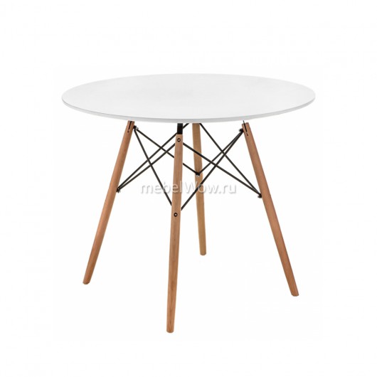 Стол обеденный Woodville Table 80 белый/натуральный