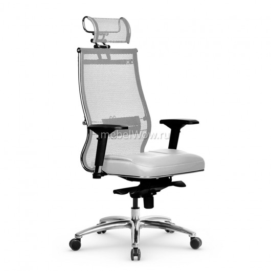 Кресло руководителя Метта Samurai SL-3.05 MPES сетка/экокожа белый
