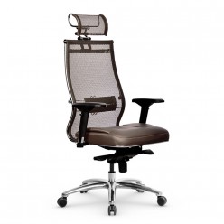 Кресло руководителя Метта Samurai SL-3.05 MPES сетка/экокожа светло-коричневый