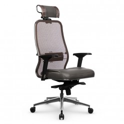 Кресло руководителя Метта Samurai SL-3.041 MPES сетка/экокожа светло-коричневый/серый