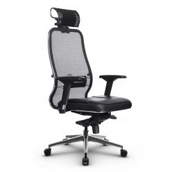 Кресло руководителя Метта Samurai SL-3.041 сетка/кожа черный
