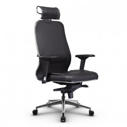 Кресло руководителя Метта Samurai SL-3.041 Черный плюс сетка/кожа черный