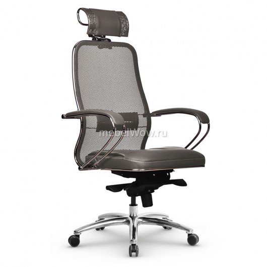 Кресло руководителя Метта Samurai SL-2.04 MPES сетка/экокожа серый