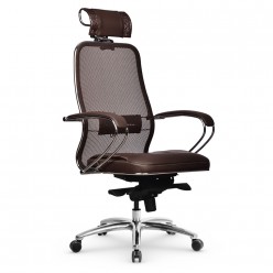 Кресло руководителя Метта Samurai SL-2.04 MPES сетка/экокожа темно-коричневый