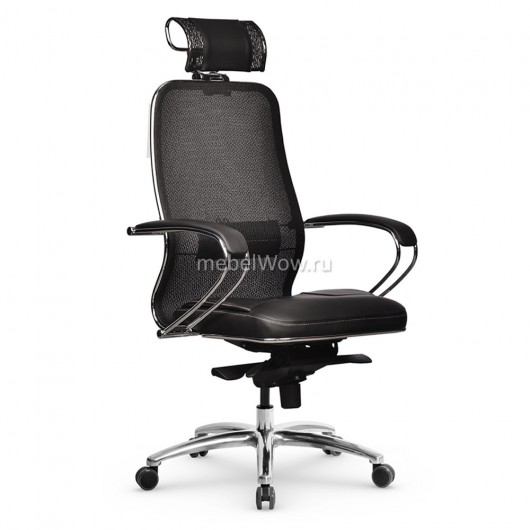 Кресло руководителя Метта Samurai SL-2.04 MPES Черный Плюс сетка/экокожа черный