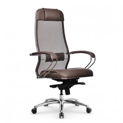 Кресло руководителя Метта Samurai SL-1.04 MPES сетка/экокожа светло-коричневый
