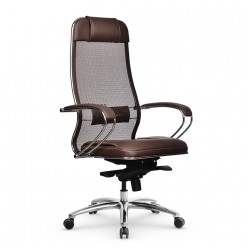Кресло руководителя Метта Samurai SL-1.04 MPES сетка/экокожа темно-коричневый