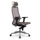 Кресло руководителя Метта Samurai S-3.041 MPES сетка/экокожа светло-коричневый/серый
