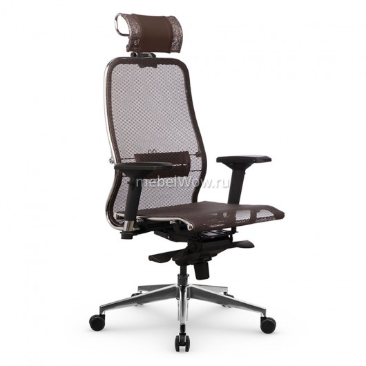 Кресло руководителя Метта Samurai S-3.041 MPES сетка/экокожа темно-коричневый