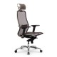 Кресло руководителя Метта Samurai S-3.04 MPES сетка/экокожа светло-коричневый/серый
