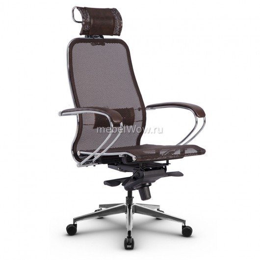 Кресло руководителя Метта Samurai S-2.041 сетка/кожа темно-коричневый