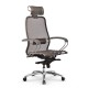 Кресло руководителя Метта Samurai S-2.04 MPES сетка/экокожа светло-коричневый/серый