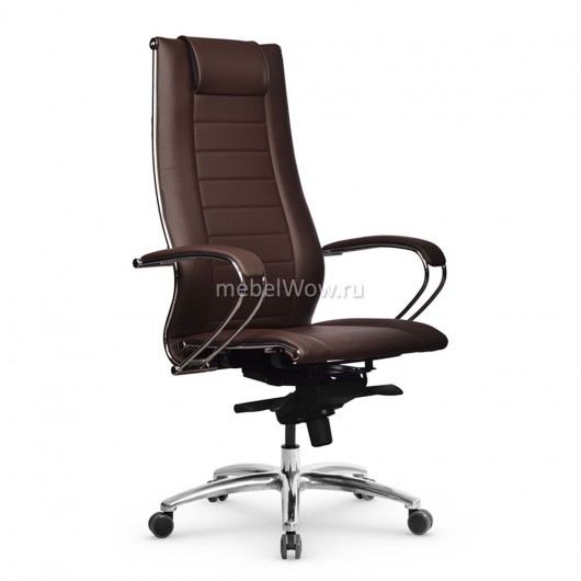 Кресло руководителя Метта Samurai Lux-2 MPES экокожа темно-коричневый