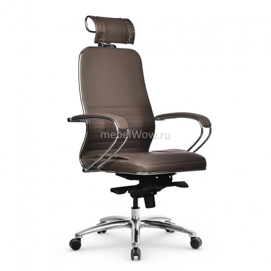 Кресло руководителя Метта Samurai KL-2.04 MPES экокожа светло-коричневый