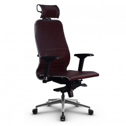 Кресло руководителя Метта Samurai K-3.041 кожа темно-бордовый