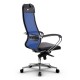 Кресло руководителя Метта Samurai Comfort-1.01 кожа синий/черный