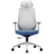 Кресло руководителя Chairman 580 сетка/ткань серый/голубой
